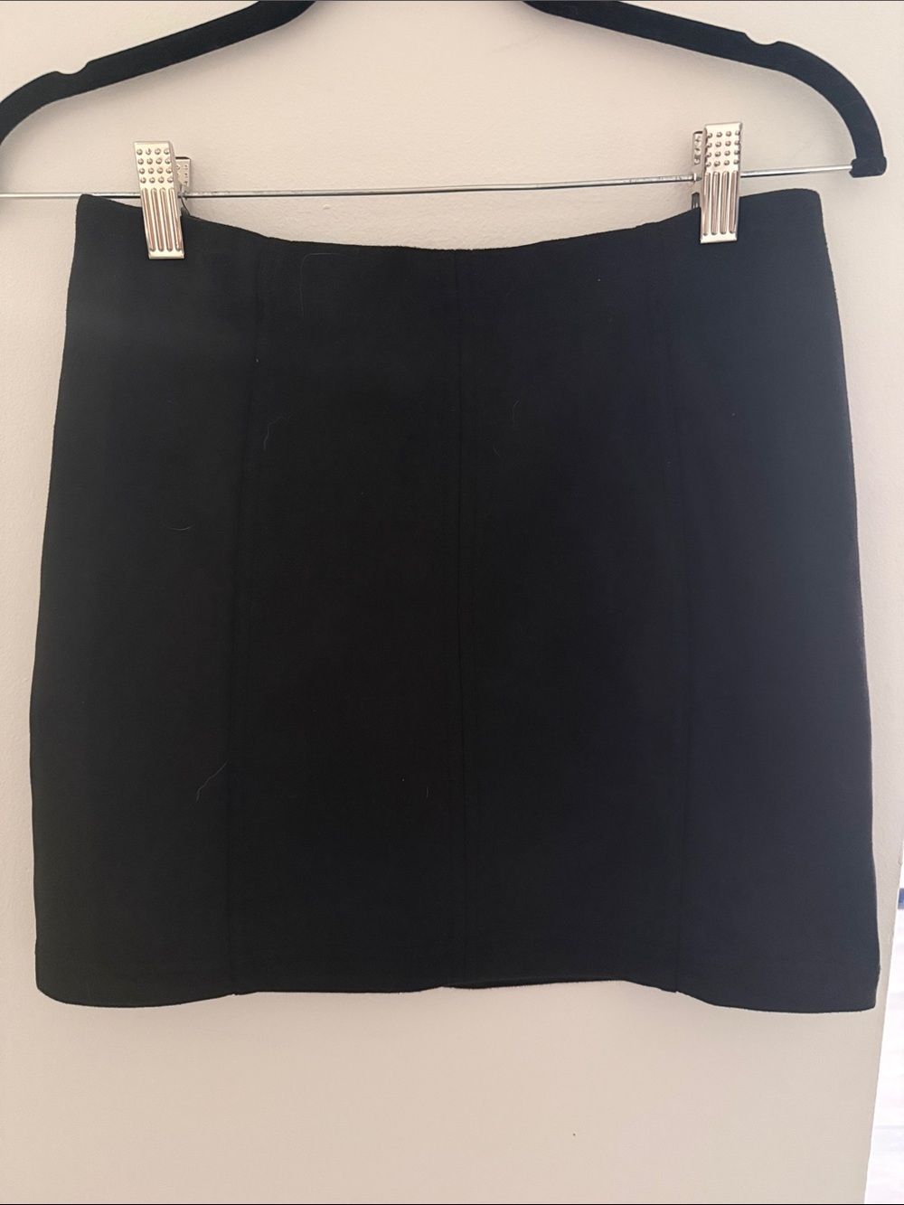 Shinestar Black Suede Mini Skirt